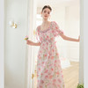BeQueenStory【盈盈桃花】轻奢气质时尚优雅碎花显瘦连衣裙夏季 商品缩略图2