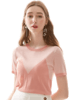 欧芮儿2019新款女装夏装圆领条纹针织衫女短袖撞色收腰显瘦上衣 商品缩略图3