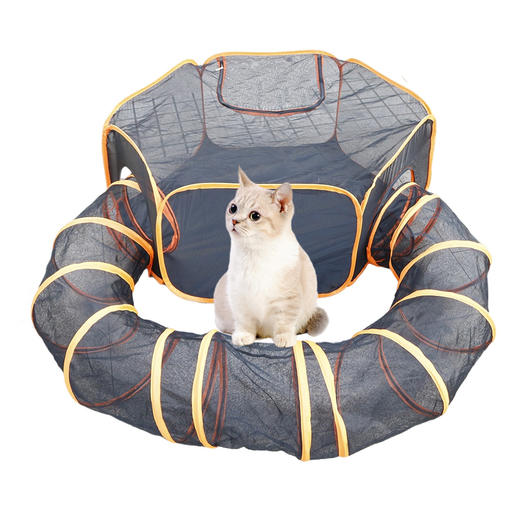 【宠物用品】猫窝组合隧道便携折叠宠物屋套装训练猫笼宠物帐篷 商品图0