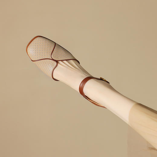 夏季新款，复古头层粒面透气孔牛皮里外全头层真皮包头中空凉鞋NJMK-K620 商品图10