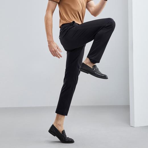 【高弹】柒牌休闲长裤男春夏新款商务通勤凉感针织黑色直筒裤	124H70050 商品图1