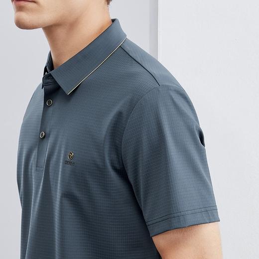 柒牌男装polo衫短袖夏季新款时尚休闲中青年高弹男士翻领T恤	124T70510 商品图2