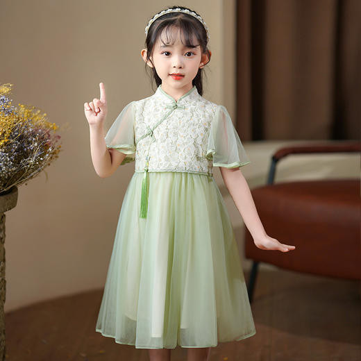 清新中国风，改良裙儿童唐装汉服旗袍连衣裙XN-Z2063 商品图1