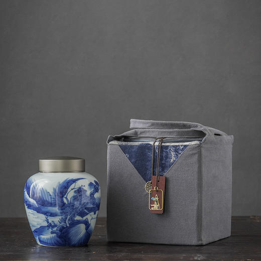 【日用百货】-宜室茶话  复古陶瓷茶叶罐双层锡盖密封罐 商品图5