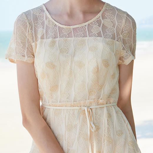 欧芮儿夏装2019新款女装智熏裙法式桔梗裙高腰连衣裙中长款气质 商品图2