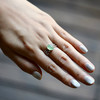 高冰种晴水绿翡翠蛋面戒指18k白金钻石镶嵌 商品缩略图6
