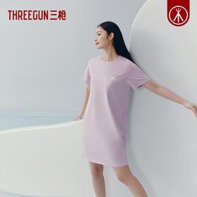 Threegun三枪 【冰泉棉】圆领短袖女士家居裙睡裙-70496A011