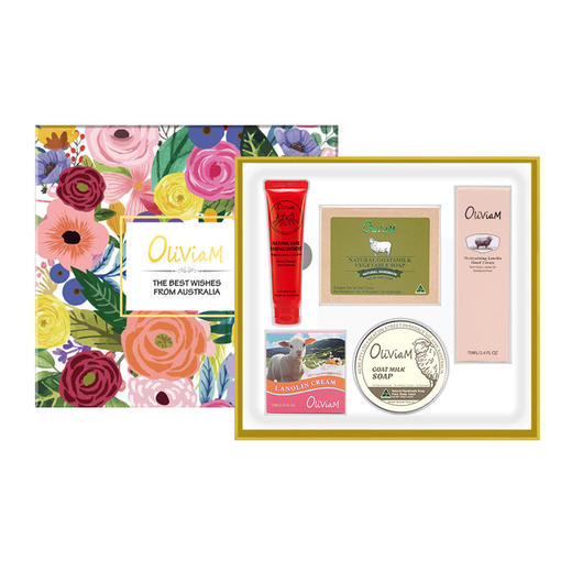 澳莉维亚神秘花园花朵5件套 礼盒 【护手霜/羊奶皂/木瓜膏/面霜】 商品图3
