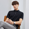 【特价】【高端系列】柒牌男士短袖polo衫夏季薄款桑蚕丝暗纹提花翻领T恤	124T72190 商品缩略图1