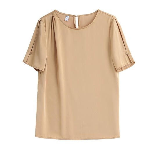 KQL 403H7666仿真丝短袖T恤上衣衬衫 商品图4