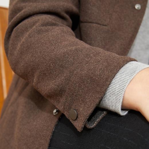 【特价】【含羊毛】柒牌夹克男秋冬新款时尚休闲工装风翻领毛呢外套夹克衫	121D70430 商品图2