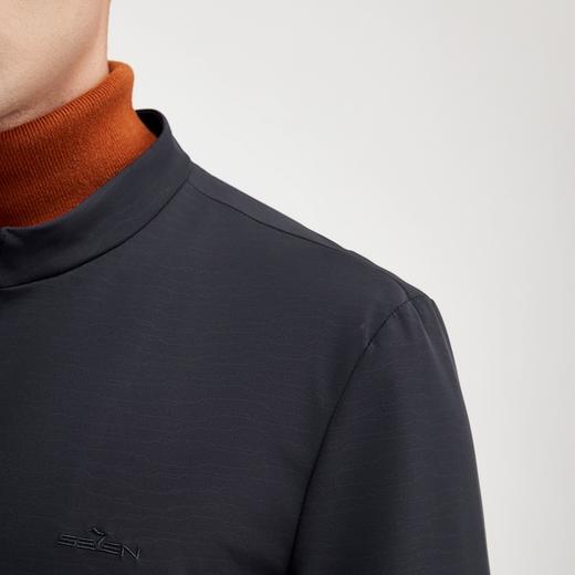 【特价】柒牌男装茄克衫秋冬不规则暗纹立领时尚商务休闲夹克拉链外套上衣	121K70480 商品图1