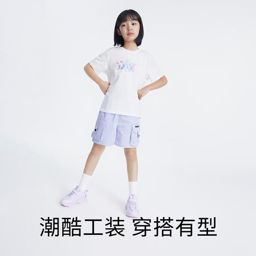 女童裤子夏季新款时尚女孩洋气百搭工装五分休闲裤安奈儿童装EG326107 商品图4