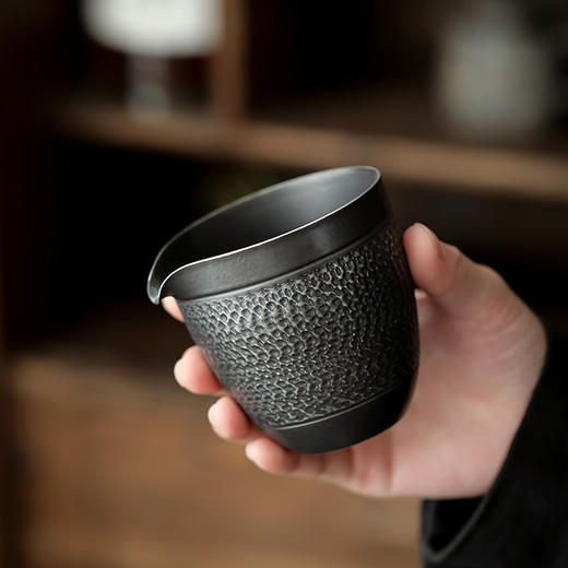 黑玄黑陶公道杯陶瓷均杯粗陶分茶器简约茶海复古中式功夫茶具公杯 商品图1