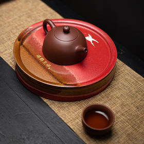 宫墙红干泡台壶承家用陶瓷茶盘 故宫红功夫托盘壶承储水式茶台