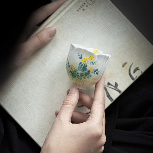【日用百货】-宜室茶话  手绘野菊赋主人杯 商品图3