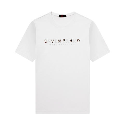 柒牌男士短袖T恤夏季薄款重磅休闲中青年字母百搭圆领上衣男	124T71190 商品图3