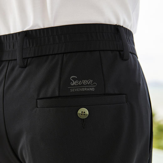 柒牌休闲裤男士春夏新款运动松紧腰中青年暗纹条纹直筒长裤子	124H70170 商品图2