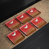 宫墙红中式方形杯垫陶瓷功夫茶具配件茶道茶艺茶台轻奢茶桌隔热垫 商品缩略图0