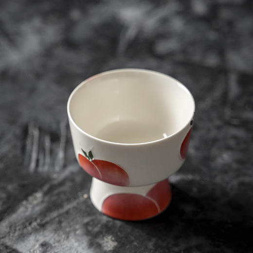 【日用百货】-宜室茶话  手绘陶瓷茶点盘简约日式高脚干果盘 商品图6