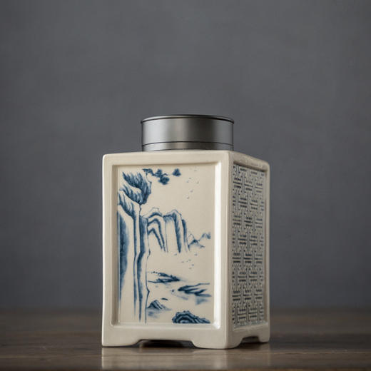 【日用百货】-宜室茶话  复古陶瓷茶叶罐双层锡盖密封罐 商品图5
