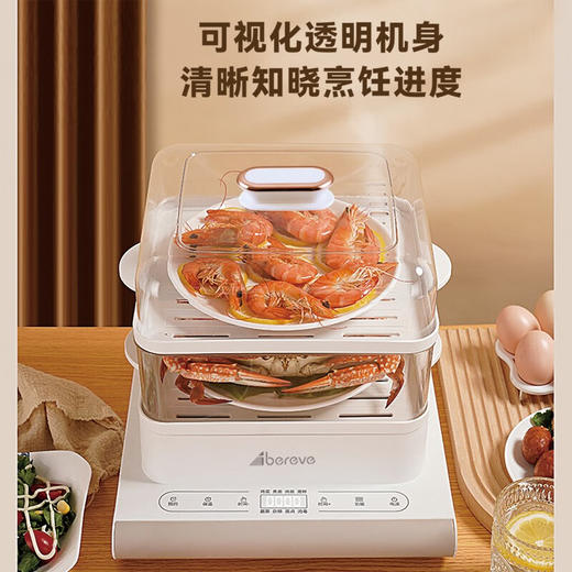 Abereve艾贝丽21升大容量三层大空间电蒸锅ABL-ZG165 白色 21L 商品图8