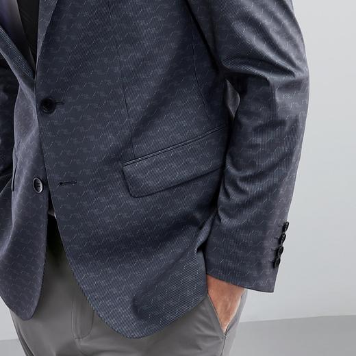 【特价】柒牌男装单西外套春季新款时尚潮流印花中青年平驳领针织西装	124C70320 商品图2