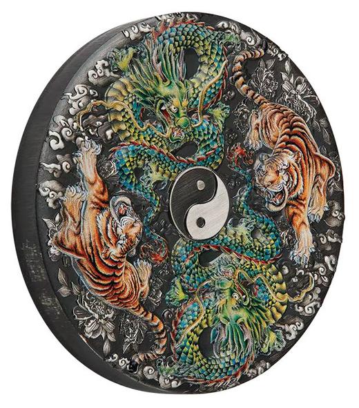 2023年图瓦卢 太极双龙双虎银币 含银5盎司 商品图2