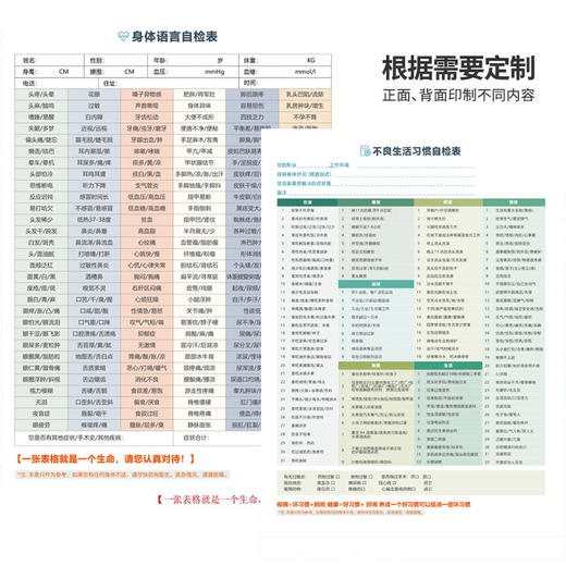 【2023年大春公司版本】健康症状自检表-读懂身体的语言不良生活习惯 272项大病早期的症状有赠品包邮 商品图3