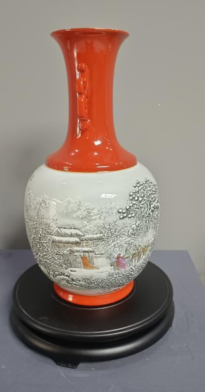 三顾茅庐双耳瓶 商品图0