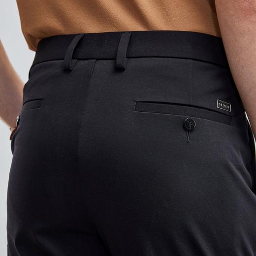 【高弹】柒牌休闲长裤男春夏新款商务通勤凉感针织黑色直筒裤	124H70050 商品图2