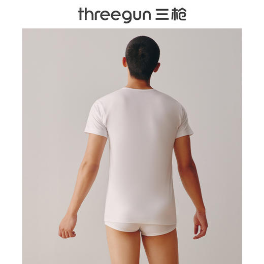 Threegun三枪 【丝光棉】圆领男士短袖T恤-24019A011 商品图4