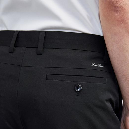 【薄荷纤维】柒牌休闲长裤男夏季新款凉感舒适黑色直筒男裤子	124H71260 商品图1