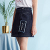 欧芮儿秋装女2019新款显瘦流苏字母刺绣牛仔半身裙女a字短裙子 商品缩略图0