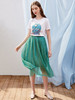 欧芮儿2019新款女装夏装金银丝网纱半身裙女高腰显瘦荷叶边女裙子 商品缩略图0