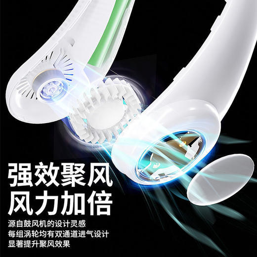 4000毫安续航【解放双手，走到哪凉到哪！】2023新款挂脖风扇，亲肤还好看，全域环绕风，户外出行续航高，可充电。 商品图2