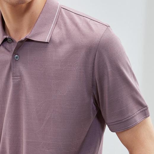 【高端系列】柒牌polo衫短袖男夏季新款时尚暗纹提花含桑蚕丝T恤	124T70790 商品图2