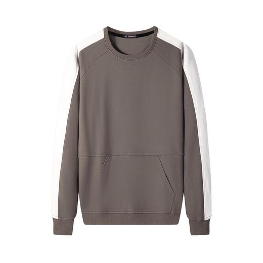 【特价】【拼接卫衣】柒牌长袖卫衣男春秋新款商务休闲弹力圆领套头打底衣	121W70660 商品图3