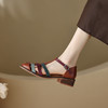 夏季新款，里外全皮拼色一字扣凉鞋YX-A956 商品缩略图5