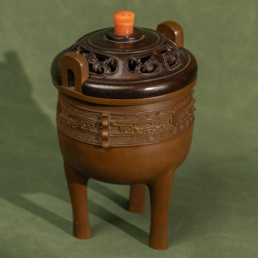 藏六款铜冲耳三足鼎式香炉（红木盖） 商品图1
