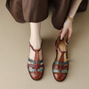 夏季新款，里外全皮拼色一字扣凉鞋YX-A956 商品缩略图0