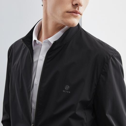 【特价】柒牌男士外套春秋季时尚休闲中青年男装条纹印花立领短款夹克	124K70070 商品图2