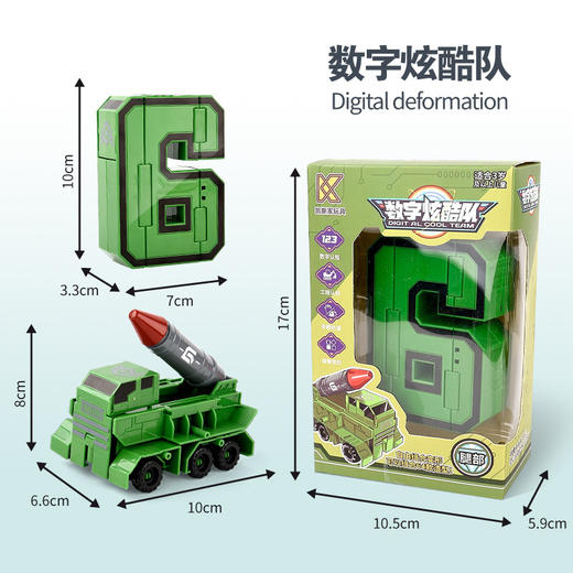 【捡漏价39.9元/3个】大号儿童数字变形玩具机器人，炫酷，形状可转换，学习玩乐两不误，多种造型，随心变换，数字0-9可拼装，合体套装，益智男孩玩具-SH 商品图11