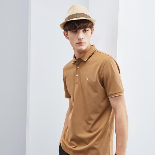 【含桑蚕丝】柒牌polo衫男短袖夏季新款多色翻领薄款男士T恤	124T73280 商品图1