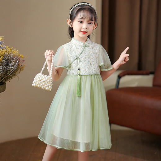 清新中国风，改良裙儿童唐装汉服旗袍连衣裙XN-Z2063 商品图0
