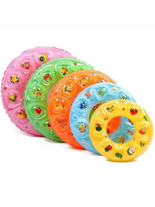 泳之宝双层水晶圈游泳圈双气囊腋下成人儿童男女充气浮圈救生圈多色多尺寸初学者游泳装备颜色随机 商品图1