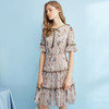 欧芮儿 2019夏装新款木耳边印花a字裙喇叭袖碎花连衣裙女中长款 商品缩略图0