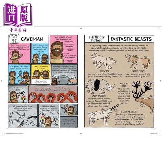 【中商原版】地球上的爆笑历史 英文原版A Day in the Life of Caveman Queen History 儿童绘本 知识科普图画书 进口图书 商品图2