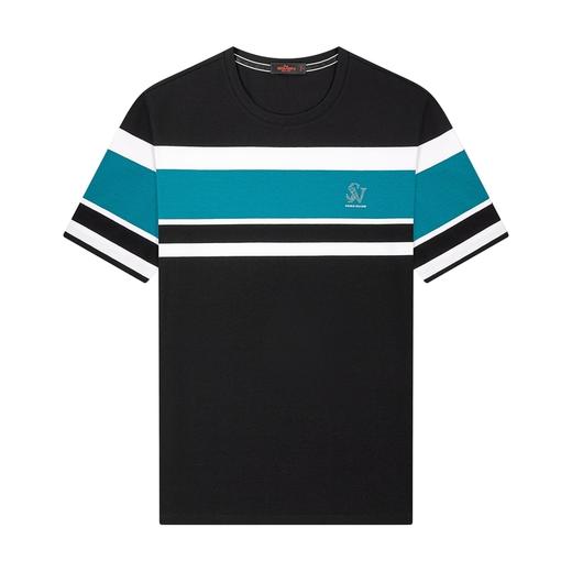 柒牌短袖t恤男圆领夏季新款时尚潮流透气舒适男士条纹体恤衫	122T71050 商品图3