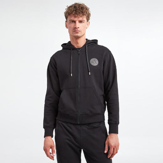 VERSACE JEANS COUTURE 范思哲 男士棉质字母徽标印花拉链连帽卫衣 黑色 74GAIY01 CF00Y 899 商品图0